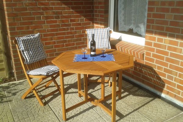  Ferienwohnung Windspiel Dornumersiel - Terrasse