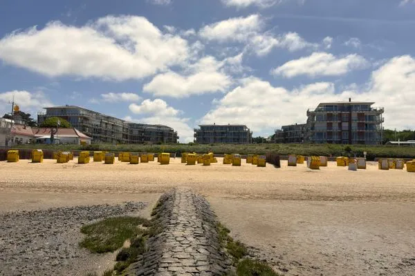 Die 5 Häser des Strandpalais Duhnen in direkter Strandlage in Cuxhaven  Strandpalais Duhnen