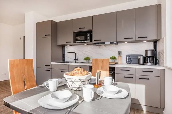 Küche / Küchenzeile  Ferienwohnung Pia mit Fitness, Sauna  und Freizeitbereich