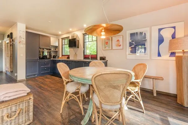 Küche / Küchenzeile  Ferienhaus Ferdinand mit Sauna, Kamin und Terrasse - Hunde willkommen