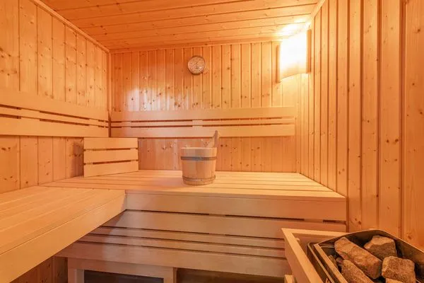 Sauna  Ferienhaus Ferdinand mit Sauna, Kamin und Terrasse - Hunde willkommen
