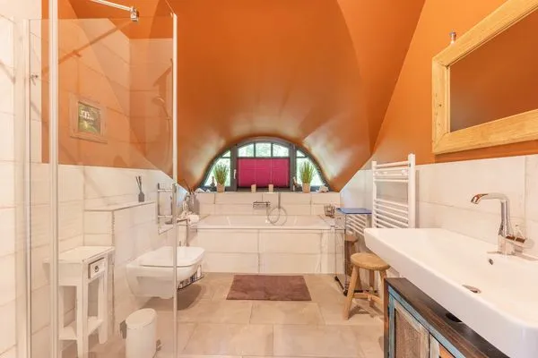 Badezimmer  Ferienhaus Ferdinand mit Sauna, Kamin und Terrasse - Hunde willkommen