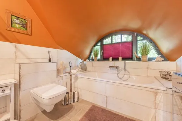 Badezimmer  Ferienhaus Ferdinand mit Sauna, Kamin und Terrasse - Hunde willkommen