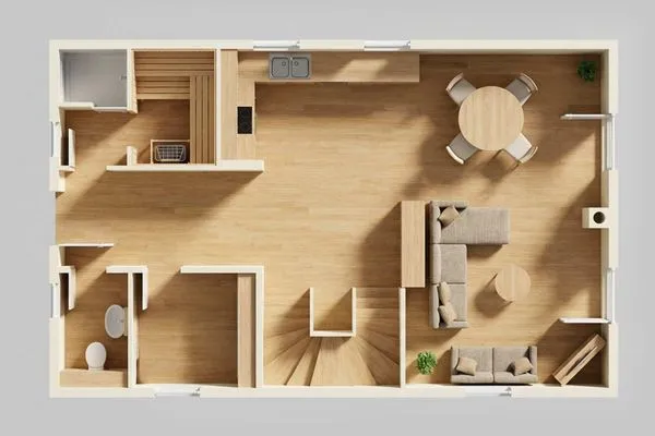 Grundriss  Ferienhaus Ferdinand mit Sauna, Kamin und Terrasse - Hunde willkommen