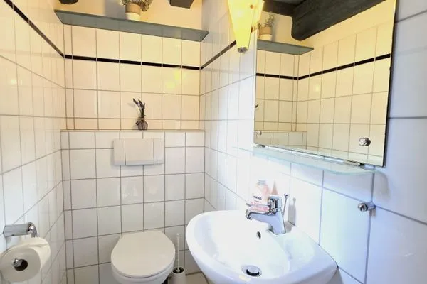 Gäste-WC  Doppelhaushälfte unter Reet