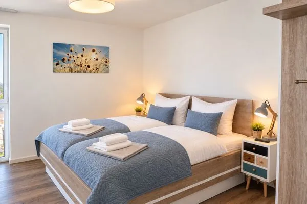 Schlafzimmer 2 mit TV  Meerblick (50.4.N)