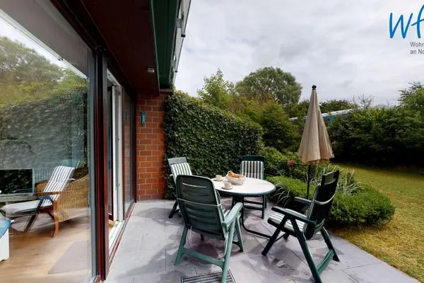 Terrasse Haus am Wattenmeer Ferienwohnung 2