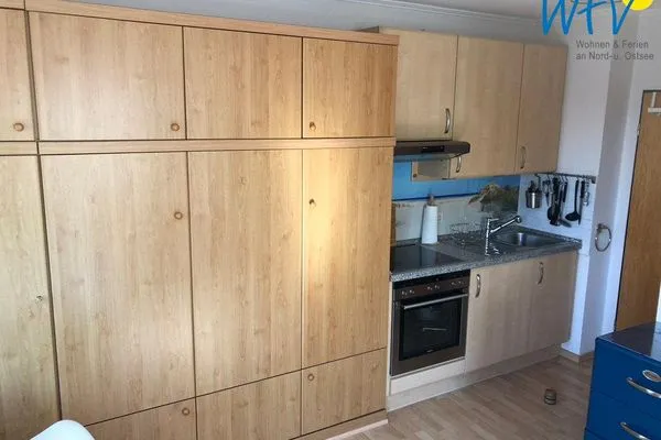 Schrankbett und Kochnische Haus Solaris Ferienwohnung Lüttje Koje