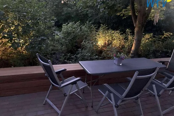 Terrasse Haus Inselparadies Ferienwohnung Falshöft