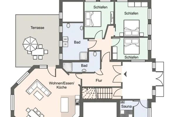 Dreilanden Appartement FENNE SPO Ording - Grundriss