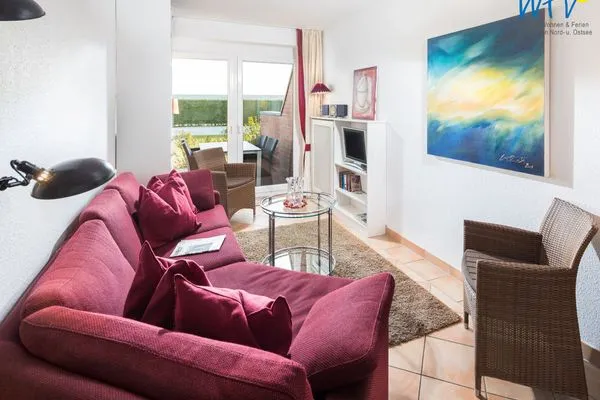 Wohnzimmer Haus Ebbe und Flut Ferienwohnung Deichläufer