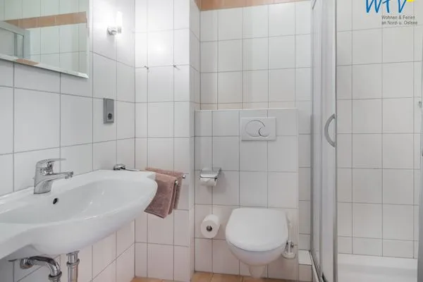 Badezimmer Haus Ebbe und Flut Ferienwohnung Deichläufer