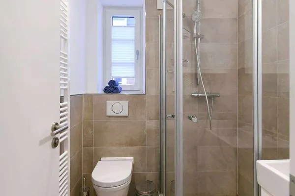 Badezimmer Haus Nordland Ferienwohnung Dünenblick