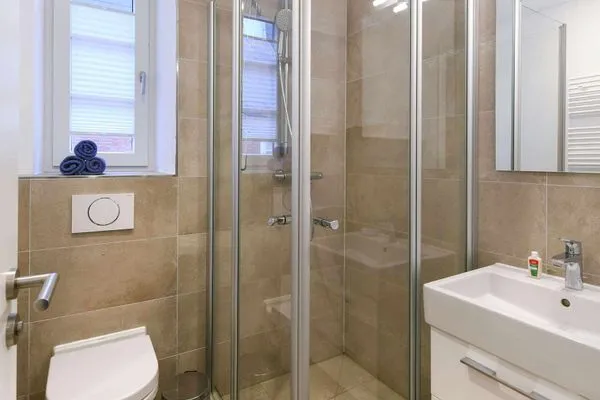 Badezimmer Haus Nordland Ferienwohnung Dünenblick