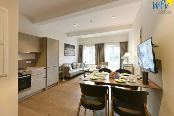 Wohnzimmer / Essbereich Haus Nordland Ferienwohnung Dünenkoje