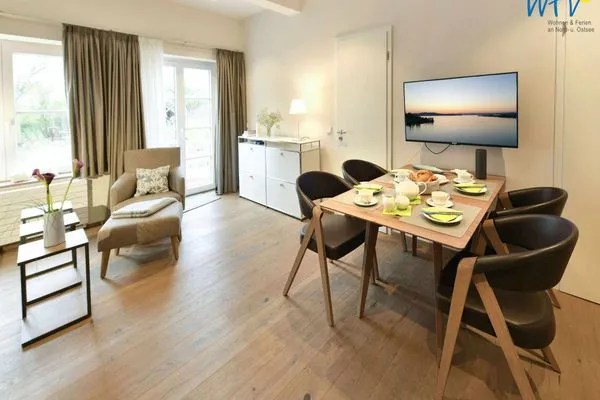 Wohnzimmer / Essbereich Haus Nordland Ferienwohnung Dünenkoje