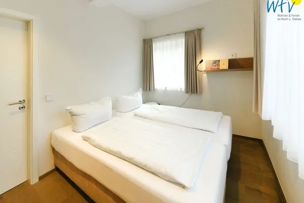 Schlafzimmer Haus Nordland Ferienwohnung Dünenkoje