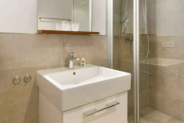 Badezimmer Haus Nordland Ferienwohnung Dünenkoje