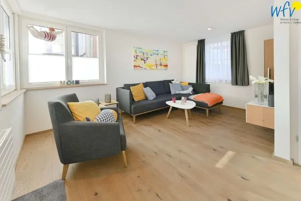 Wohnzimmer Haus Nordland Ferienwohnung Gartenblick