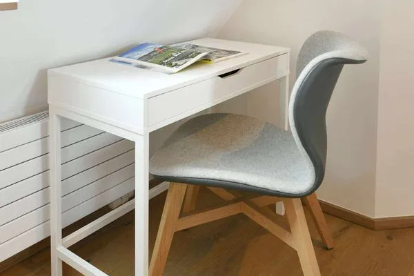 Schlafzimmer Haus Nordland Ferienwohnung Gartenblick