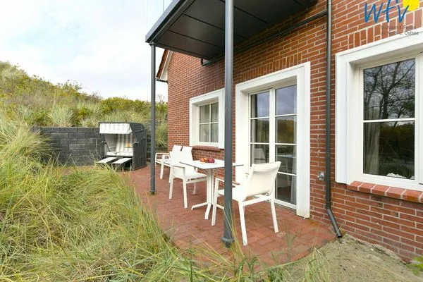 Terrasse Haus Nordland Ferienwohnung Dünenkoje