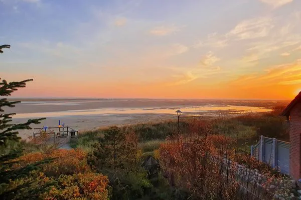 Haus Kap Hoorn in Wittdün, Sonnenuntergang Haus Kap Hoorn Ferienwohnung Seeblick