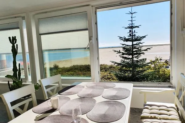 Blick über den Kniepsand auf die Nordsee aus der Ferienwohnung Gorch Fock im Haus Kap Hoorn in Wittdün auf Amrum Haus Kap Hoorn Ferienwohnung Gorch Fock