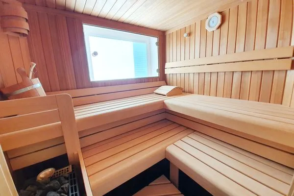 Sauna im Bad 1 der Ferienwohnung Gorch Fock im Haus Kap Hoorn in Wittdün auf Amrum Haus Kap Hoorn Ferienwohnung Gorch Fock