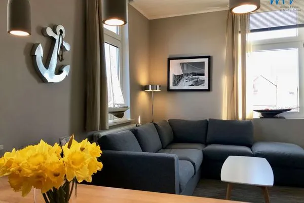 Wohnzimmer Haus Inselrose Ferienwohnung Ankerrose