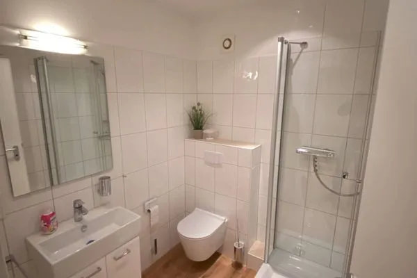 Badezimmer Strandhaus Ferienwohnung Luv