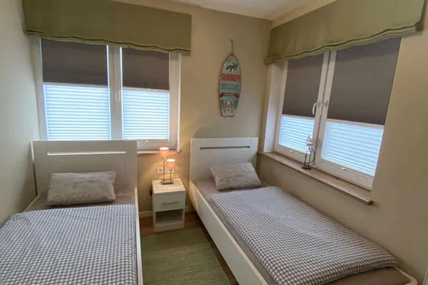 Schlafzimmer Strandhaus Ferienwohnung Lee