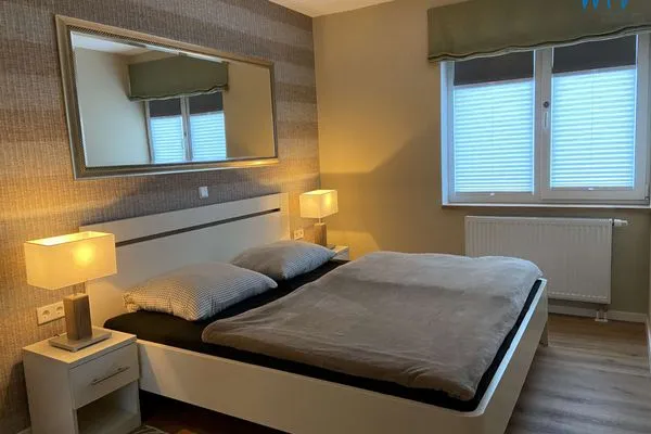 Schlafzimmer Strandhaus Ferienwohnung Lee