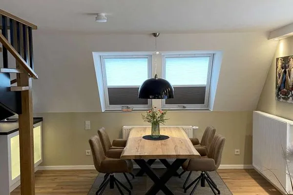 Essbereich Strandhaus Ferienwohnung Backbord