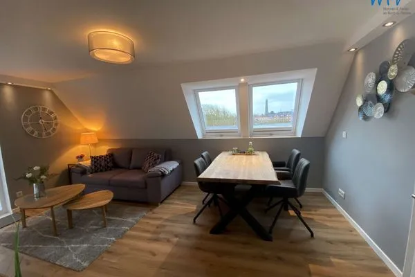 Wohnzimmer Strandhaus Ferienwohnung Steuerbord