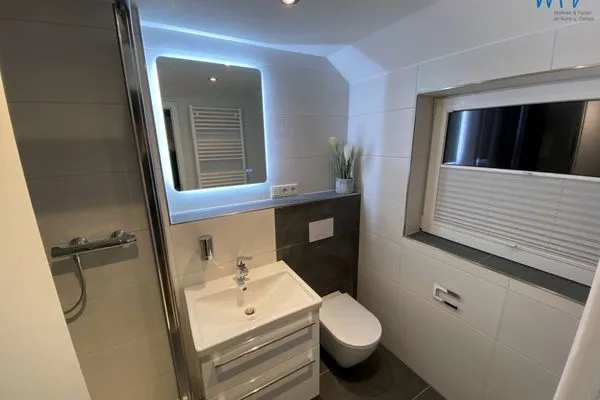 Badezimmer Strandhaus Ferienwohnung Steuerbord