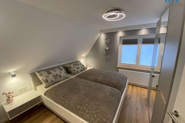 Schlafzimmer Strandhaus Ferienwohnung Steuerbord