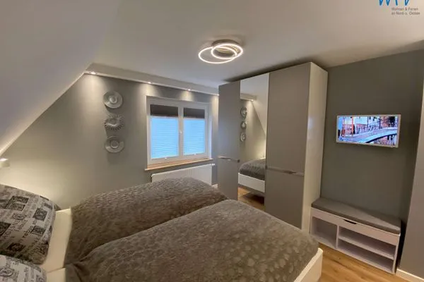 Schlafzimmer Strandhaus Ferienwohnung Steuerbord