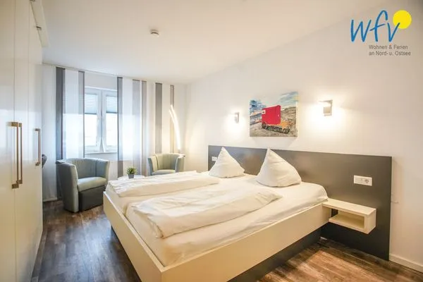 Schlafzimmer Appartement-Haus Regina Ferienwohnung StrandGut9