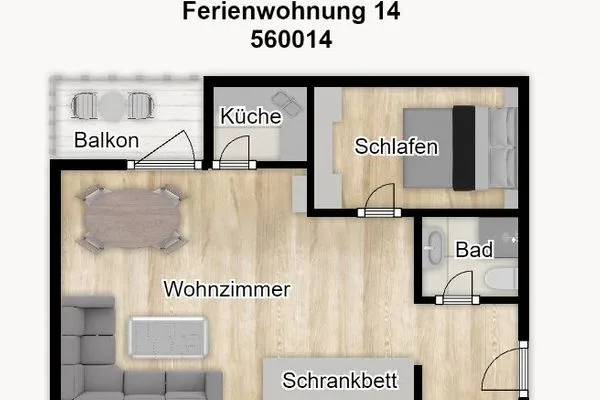 Grundriss Haus Elisabeth-Anna-Straße 28 Ferienwohnung 14