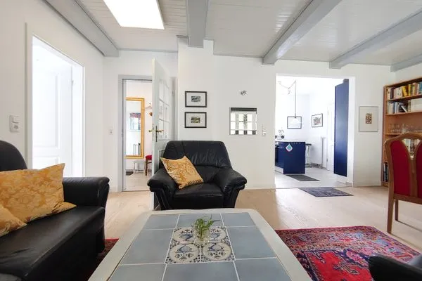 Wohnzimmer Erika's Hüs Ferienwohnung „Blä Waanang"