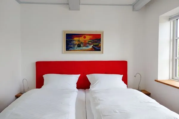 Schlafzimmer Erika's Hüs Ferienwohnung „Blä Waanang"