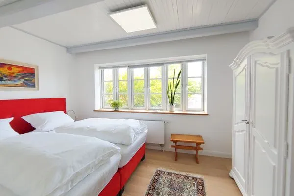 Schlafzimmer Erika's Hüs Ferienwohnung „Blä Waanang"