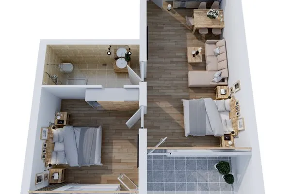 Grundriss Smart Resorts Haus Brilliant Ferienwohnung 603