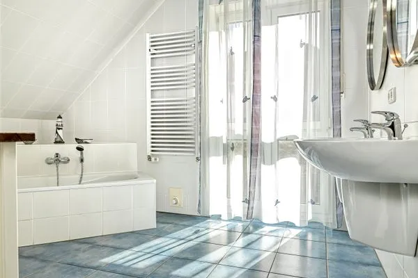 Badezimmer  Ferienhaus Kaltenhofer Strandmuschel