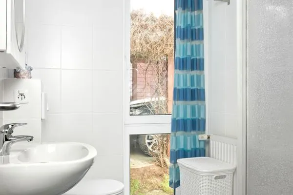 Badezimmer  Ferienhaus Kaltenhofer Strandmuschel