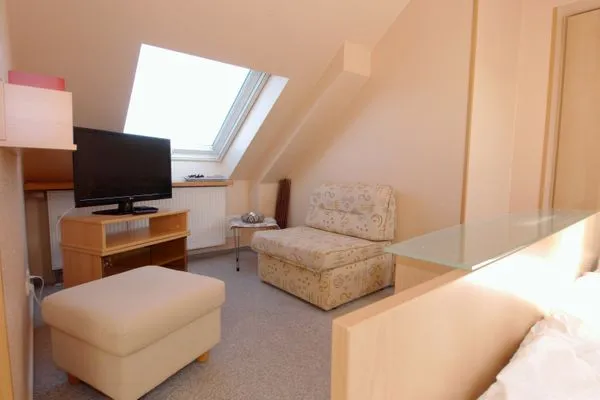 Schlafzimmer mit Doppelbett Residenz am Strand Wohnung 3-54