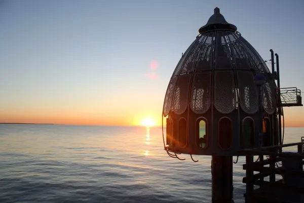 Sonnenuntergang auf der Seebrücke von Zingst Logierhaus Friedrich WE 01 - "Beachhouse No.1"