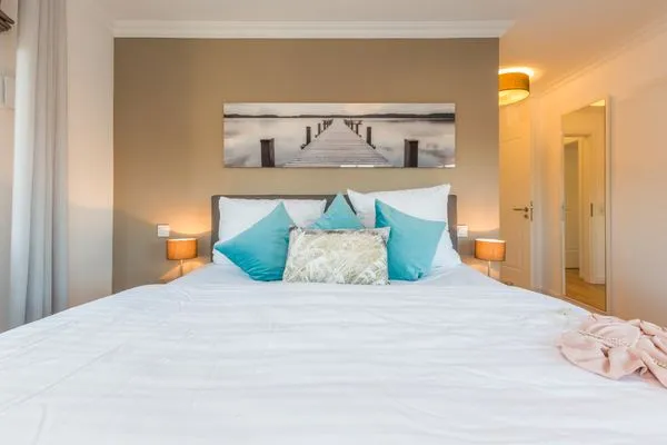 Schlafzimmer mti Doppelbett Logierhaus Friedrich WE 7 - "Heimatliebe"