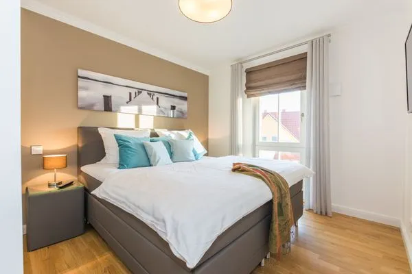 Schlafzimmer mti Doppelbett Logierhaus Friedrich WE 7 - "Heimatliebe"