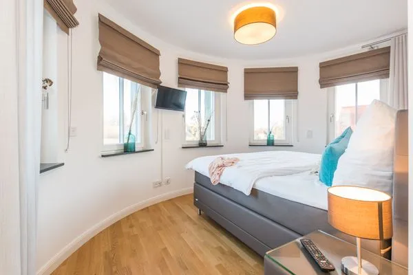 Schlafzimmer mti Doppelbett Logierhaus Friedrich WE 7 - "Heimatliebe"